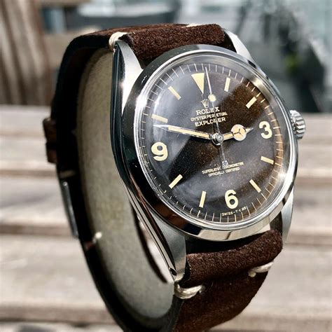 vintage rolex explorer leather|vintage Rolex explorer gilt dial.